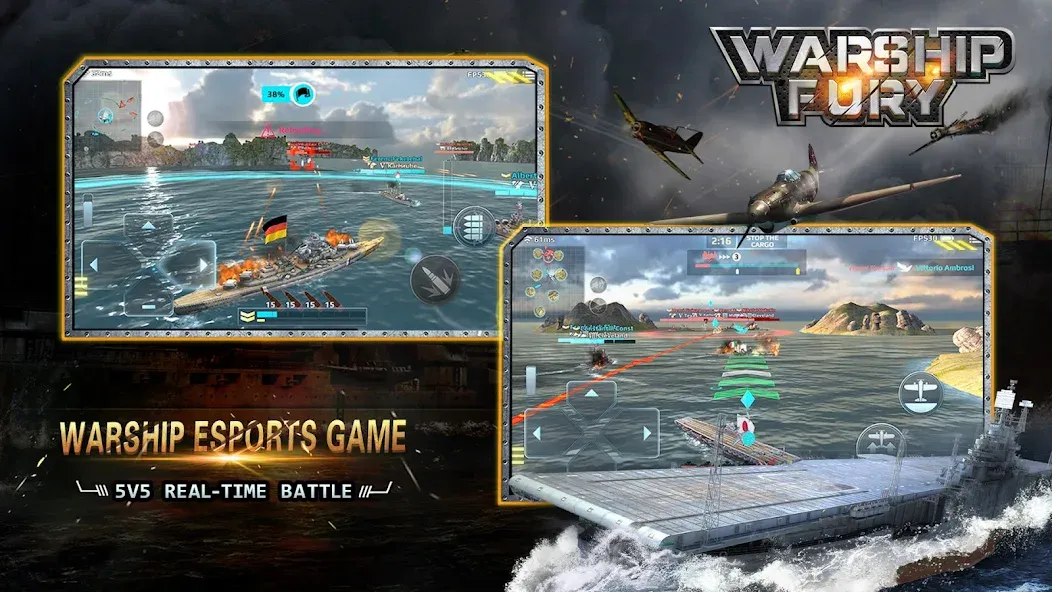 Скачать взлом Warship Fury  [МОД Mega Pack] — последняя версия apk на Андроид screen 2