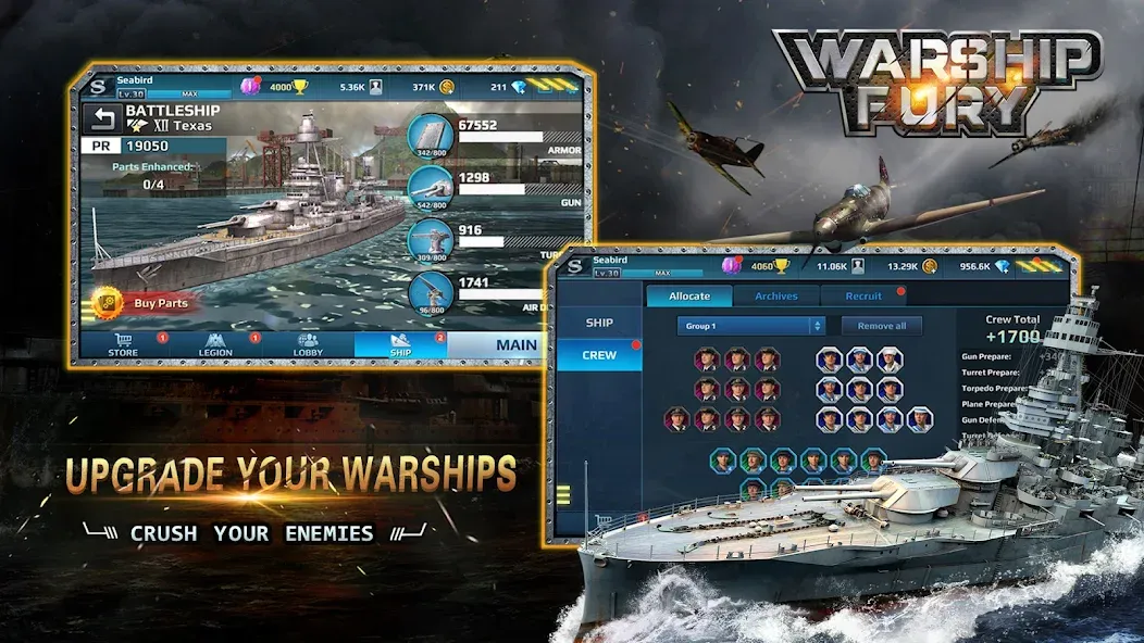 Скачать взлом Warship Fury  [МОД Mega Pack] — последняя версия apk на Андроид screen 4