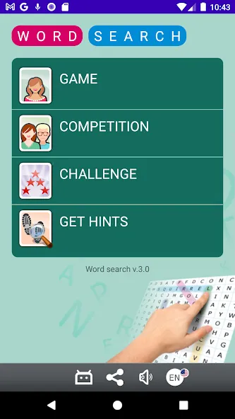 Скачать взлом Word search (Сопа де летрас)  [МОД Mega Pack] — последняя версия apk на Андроид screen 1