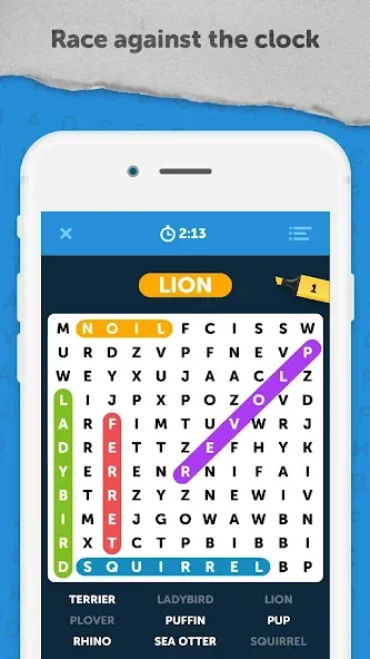 Взлом Infinite Word Search Puzzles (Инфинити ворд срч пазлы)  [МОД Unlimited Money] — последняя версия apk на Андроид screen 1