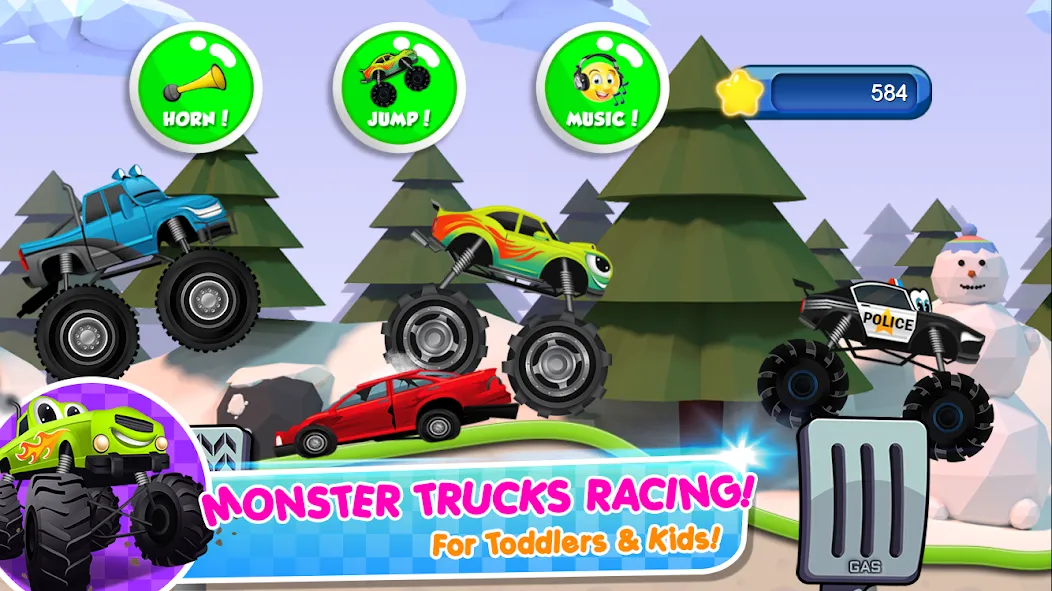 Скачать взлом Monster Trucks Game for Kids 2 (Монстр Тракс Игра для Детей 2)  [МОД Бесконечные монеты] — стабильная версия apk на Андроид screen 1