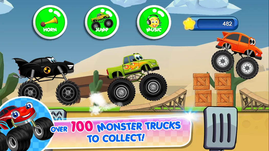 Скачать взлом Monster Trucks Game for Kids 2 (Монстр Тракс Игра для Детей 2)  [МОД Бесконечные монеты] — стабильная версия apk на Андроид screen 2