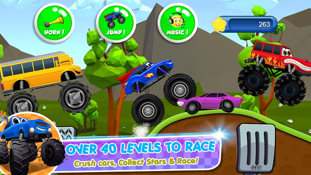 Скачать взлом Monster Trucks Game for Kids 2 (Монстр Тракс Игра для Детей 2)  [МОД Бесконечные монеты] — стабильная версия apk на Андроид screen 4