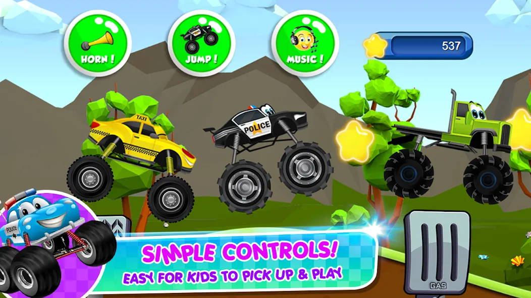 Скачать взлом Monster Trucks Game for Kids 2 (Монстр Тракс Игра для Детей 2)  [МОД Бесконечные монеты] — стабильная версия apk на Андроид screen 5