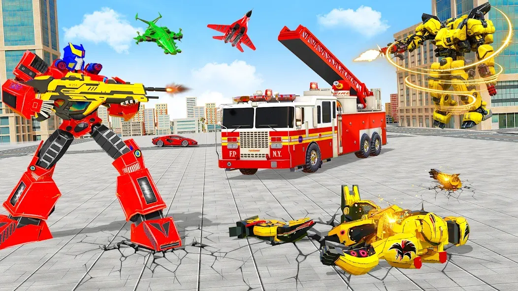 Скачать взлом Fire Truck Robot Car Game  [МОД Бесконечные деньги] — последняя версия apk на Андроид screen 5