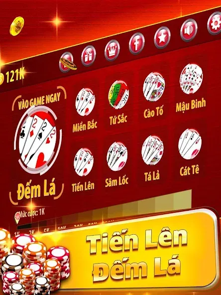 Взлом Tiến Lên Đếm Lá — Tien Len  [МОД Все открыто] — последняя версия apk на Андроид screen 1