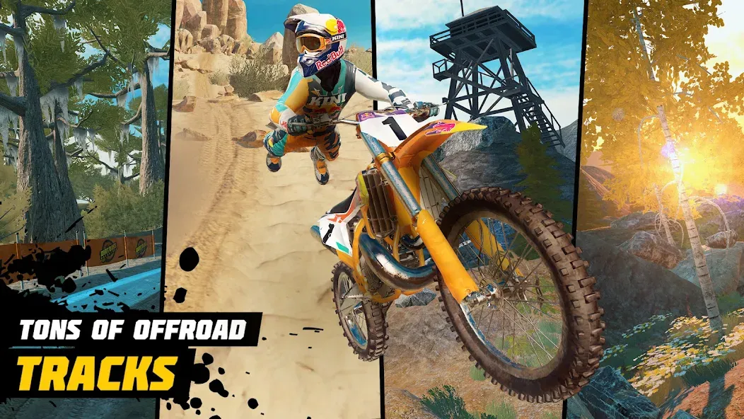 Скачать взломанную Dirt Bike Unchained: MX Racing (Дерт Байк Анчейнд)  [МОД Бесконечные монеты] — полная версия apk на Андроид screen 2