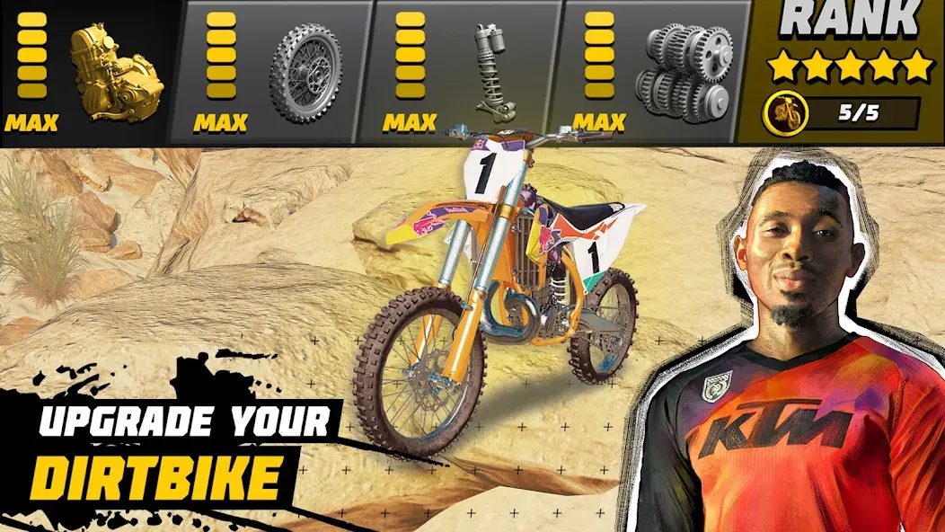 Скачать взломанную Dirt Bike Unchained: MX Racing (Дерт Байк Анчейнд)  [МОД Бесконечные монеты] — полная версия apk на Андроид screen 3