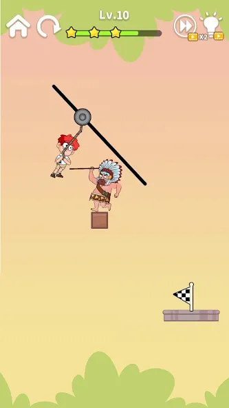 Взломанная Zipline Rescue: Physics Game (Зиплайн Рескью)  [МОД Все открыто] — последняя версия apk на Андроид screen 1