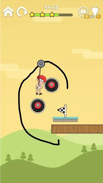 Взломанная Zipline Rescue: Physics Game (Зиплайн Рескью)  [МОД Все открыто] — последняя версия apk на Андроид screen 2