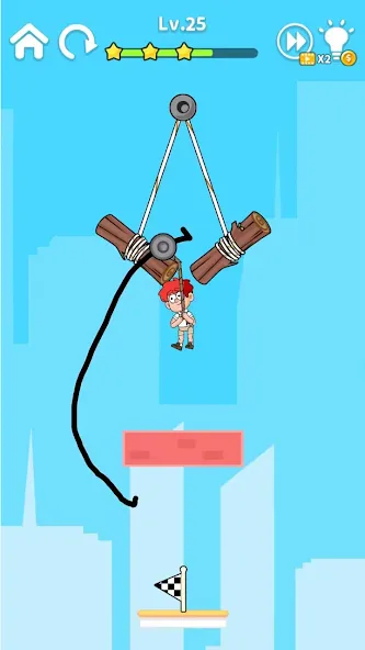 Взломанная Zipline Rescue: Physics Game (Зиплайн Рескью)  [МОД Все открыто] — последняя версия apk на Андроид screen 5