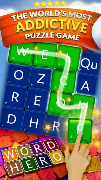 Взломанная WordHero : word finding game (ВордХиро)  [МОД Много монет] — последняя версия apk на Андроид screen 1