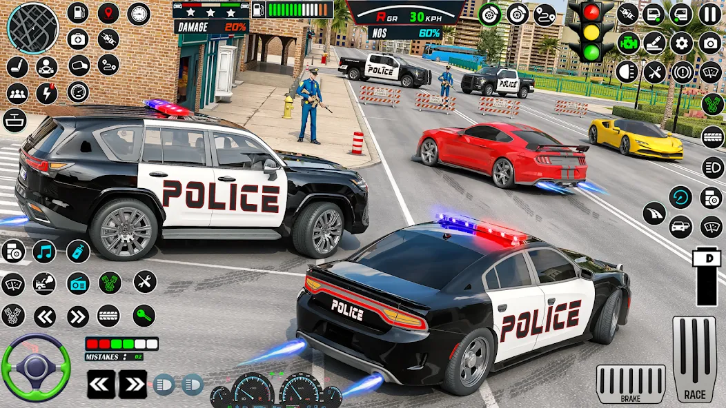 Скачать взломанную US Police Car Parking — King  [МОД Все открыто] — последняя версия apk на Андроид screen 2