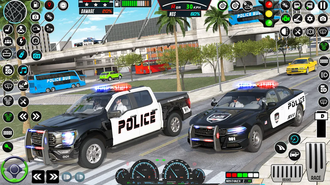 Скачать взломанную US Police Car Parking — King  [МОД Все открыто] — последняя версия apk на Андроид screen 4