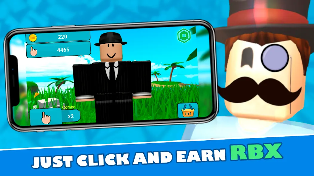 Взломанная RoClicker — Robux (РоКликер)  [МОД Menu] — полная версия apk на Андроид screen 1