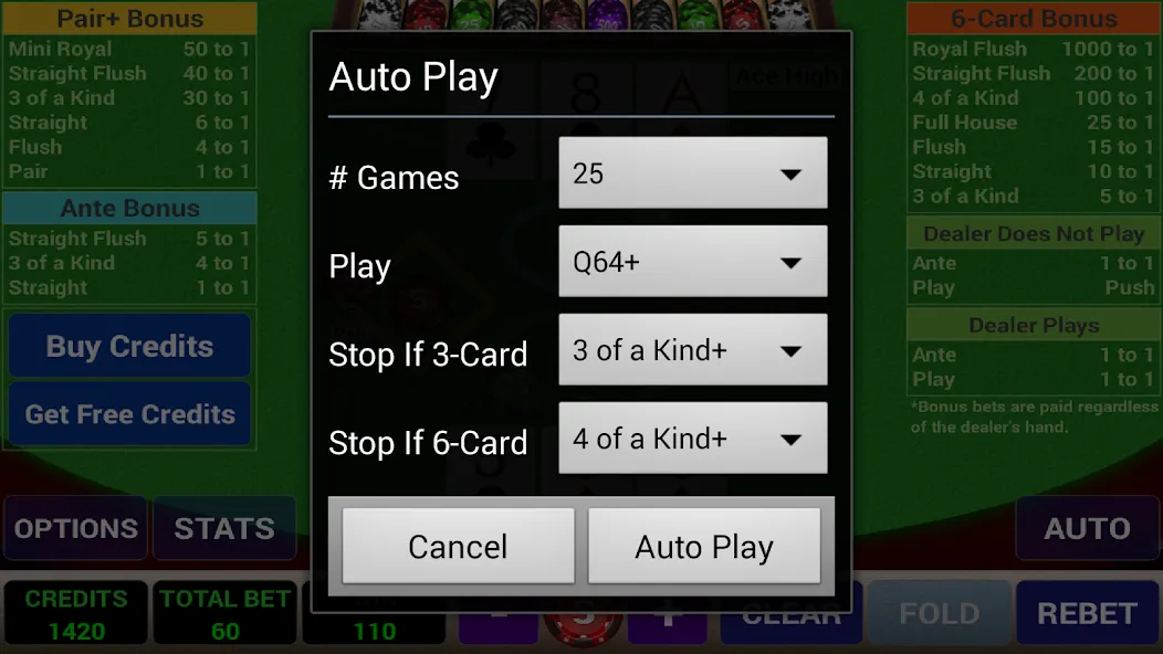 Скачать взлом Ace 3-Card Poker (эйс 3)  [МОД Unlimited Money] — последняя версия apk на Андроид screen 5