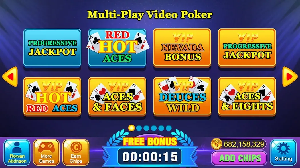 Скачать взлом Video Poker Games — Multi Hand (Видео покер игры)  [МОД Много монет] — стабильная версия apk на Андроид screen 3