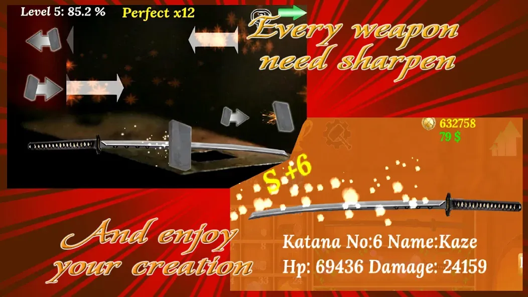 Взломанная Katana Collection : blacksmith  [МОД Menu] — стабильная версия apk на Андроид screen 4