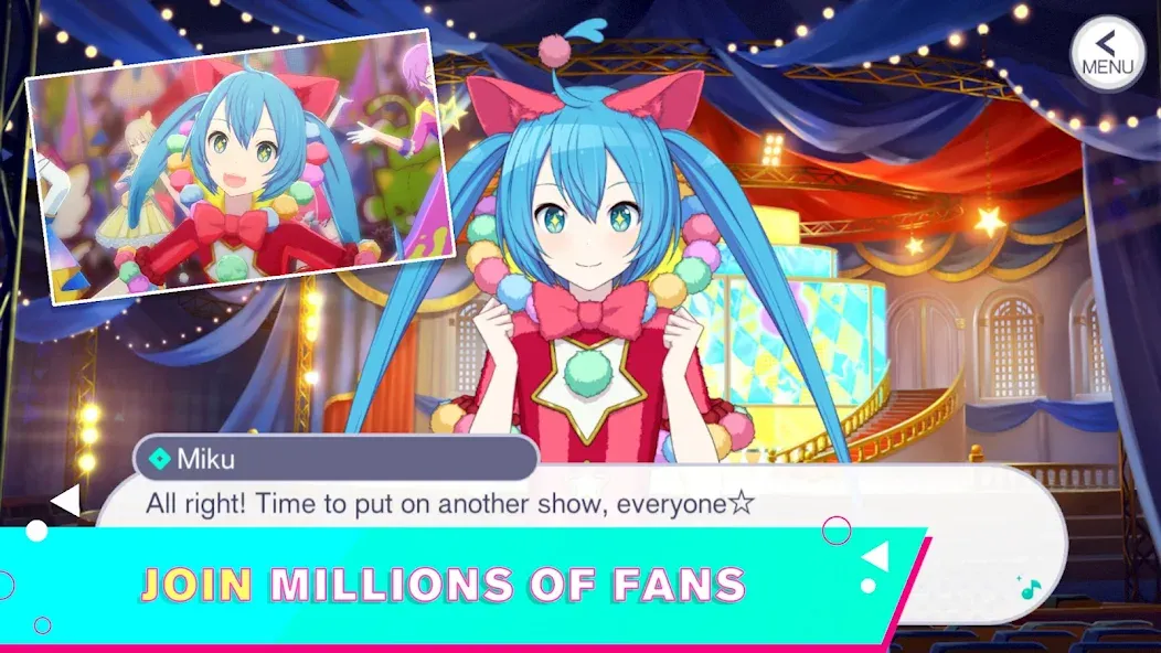 Скачать взлом HATSUNE MIKU: COLORFUL STAGE! (Хацуне Мику)  [МОД Menu] — полная версия apk на Андроид screen 5