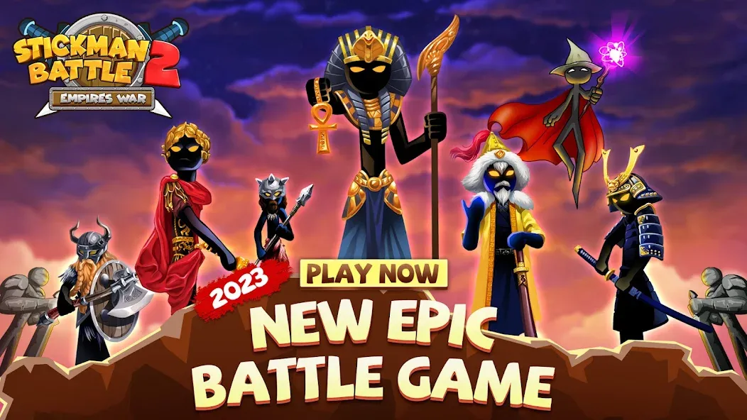 Взлом Stickman Battle 2: Empires War (Стикмен Битва 2)  [МОД Много денег] — стабильная версия apk на Андроид screen 1