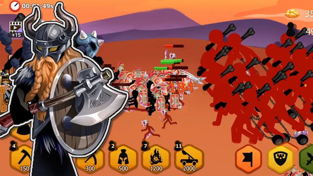 Взлом Stickman Battle 2: Empires War (Стикмен Битва 2)  [МОД Много денег] — стабильная версия apk на Андроид screen 2