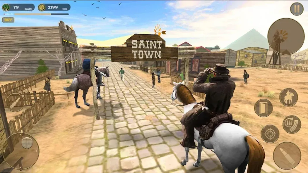 Взломанная West Cowboy — Gunfighter Game (Уэст Ковбой)  [МОД Меню] — полная версия apk на Андроид screen 2