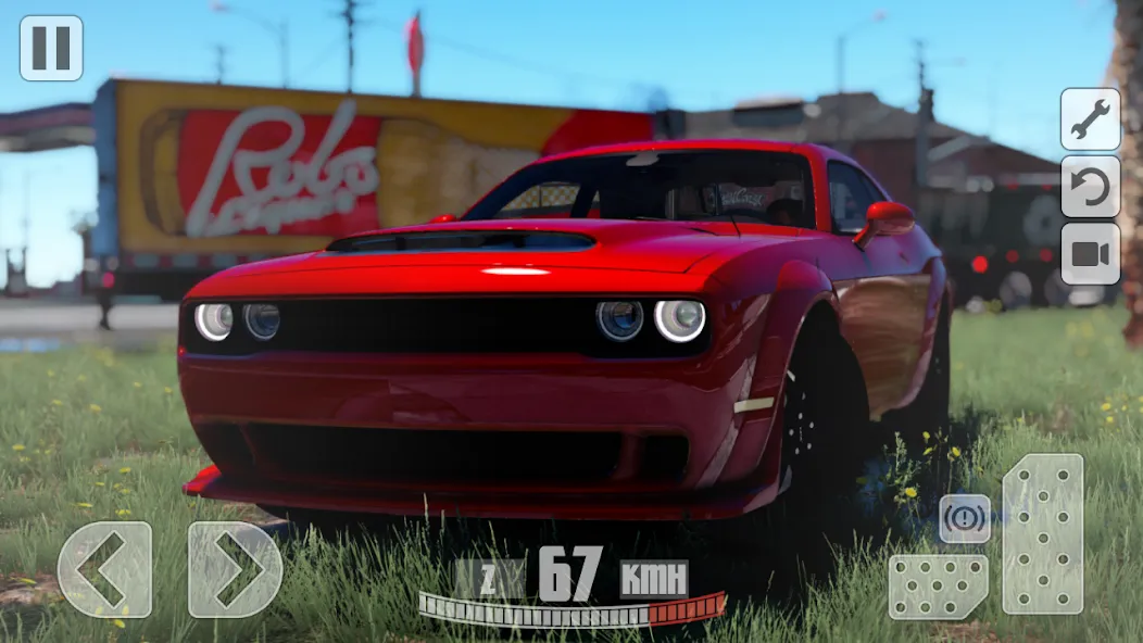 Скачать взломанную Simulator Dodge Demon Parking (Симулятор парковки  )  [МОД Много монет] — стабильная версия apk на Андроид screen 1