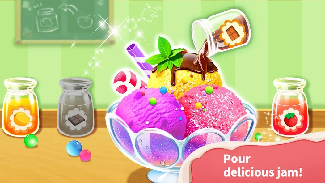 Скачать взломанную Baby Panda’s Ice Cream Shop  [МОД Много монет] — последняя версия apk на Андроид screen 2