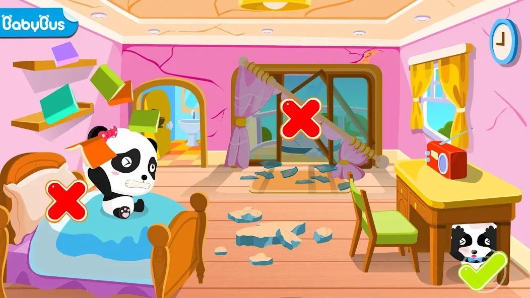 Взлом Baby Panda Earthquake Safety 1  [МОД Все открыто] — последняя версия apk на Андроид screen 1