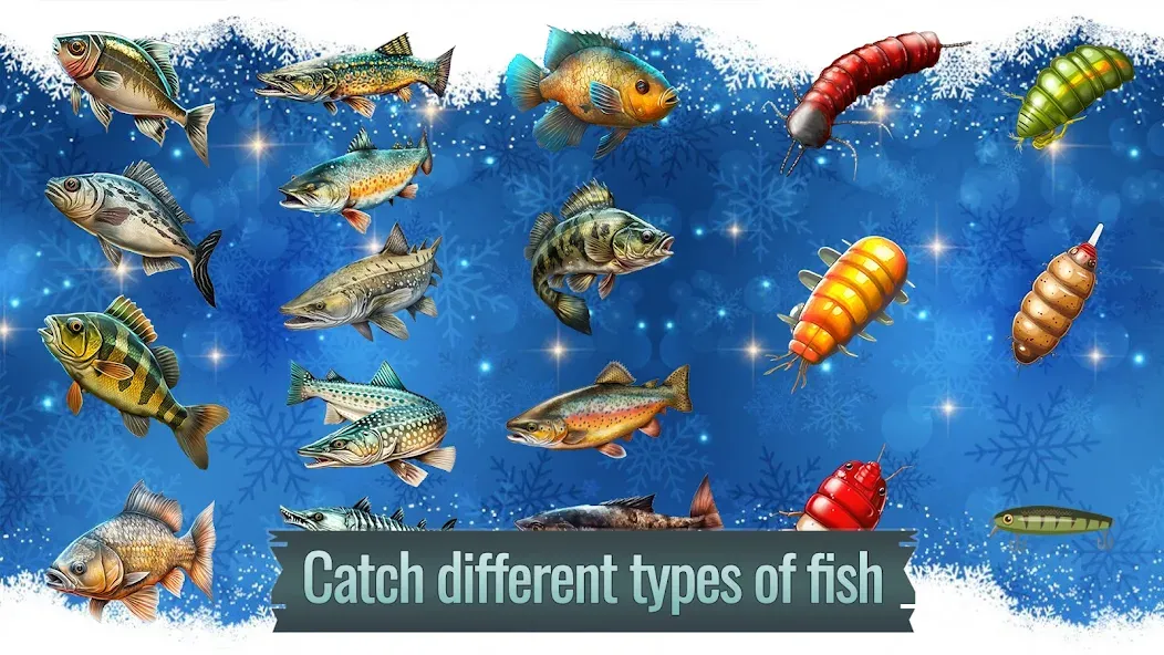 Скачать взломанную Ice fishing game. Catch bass.  [МОД Mega Pack] — полная версия apk на Андроид screen 3