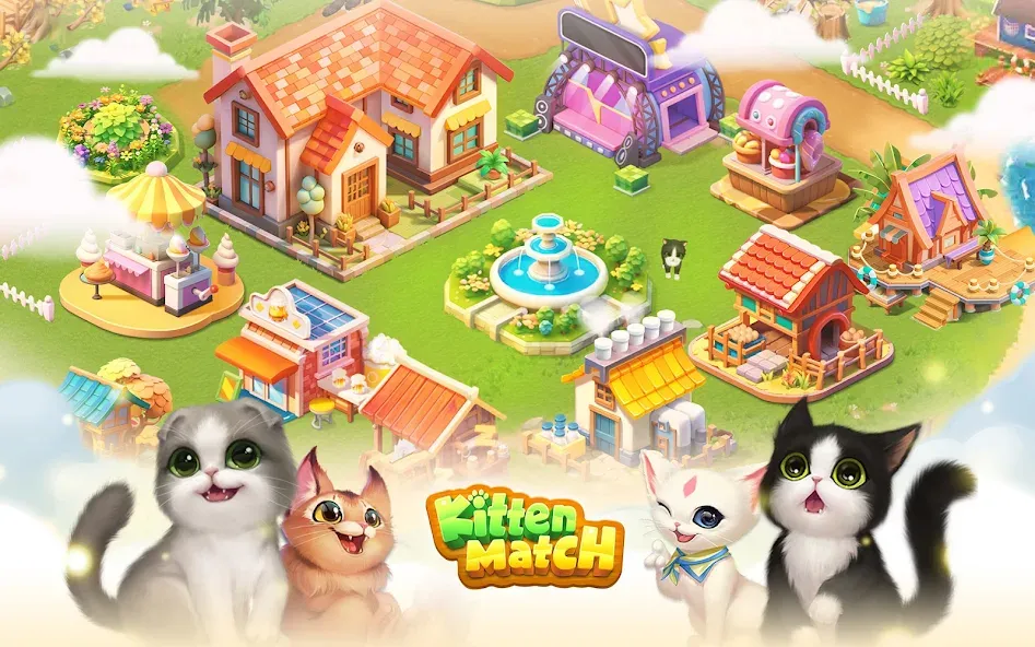 Взлом Kitten Match (Киттен Матч)  [МОД Все открыто] — последняя версия apk на Андроид screen 1