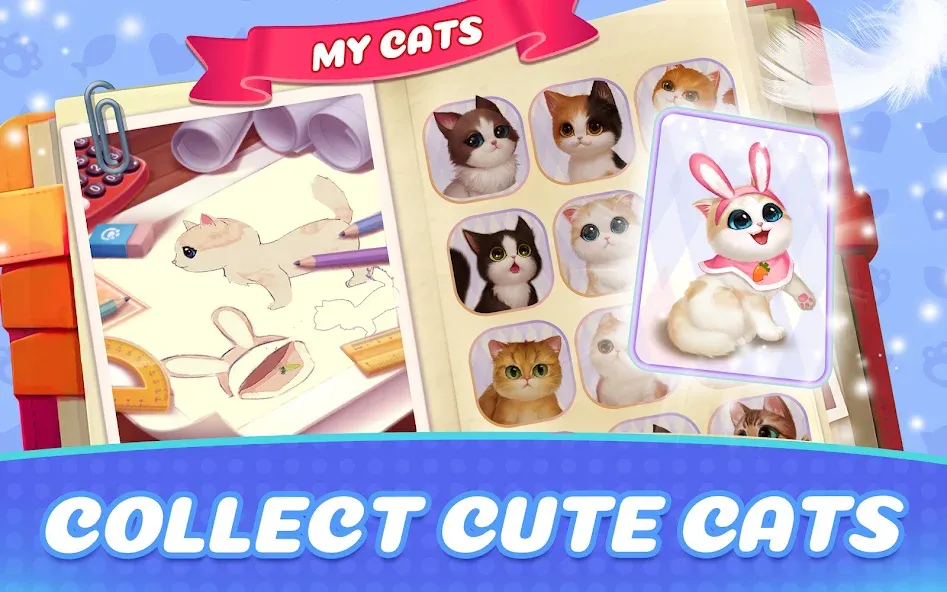 Взлом Kitten Match (Киттен Матч)  [МОД Все открыто] — последняя версия apk на Андроид screen 2