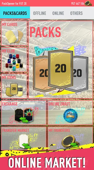 Скачать взломанную Pack Opener for FUT 20 by SMOQ (Пак открыватель для  20 от )  [МОД Меню] — полная версия apk на Андроид screen 2