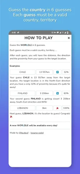 Скачать взломанную Worldle — Guess the Country (Ворлдле)  [МОД Menu] — стабильная версия apk на Андроид screen 3