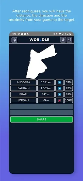 Скачать взломанную Worldle — Guess the Country (Ворлдле)  [МОД Menu] — стабильная версия apk на Андроид screen 4