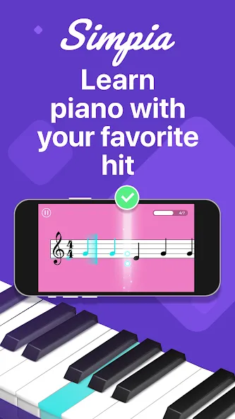 Взлом Simpia: Learn Piano Fast (Симпиа)  [МОД Все открыто] — стабильная версия apk на Андроид screen 1