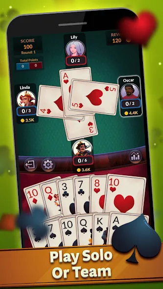 Взломанная Spades — Offline Card Games (Спейдс)  [МОД Mega Pack] — стабильная версия apk на Андроид screen 2