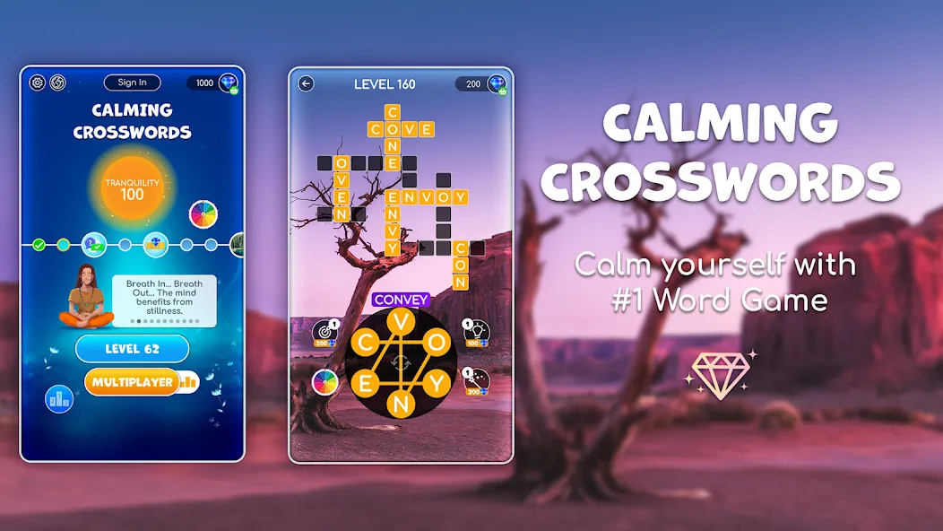 Скачать взлом Calming Crosswords Word Puzzle  [МОД Бесконечные монеты] — стабильная версия apk на Андроид screen 1