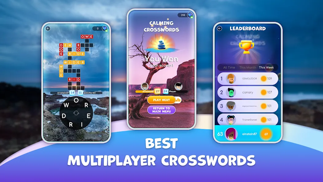 Скачать взлом Calming Crosswords Word Puzzle  [МОД Бесконечные монеты] — стабильная версия apk на Андроид screen 3