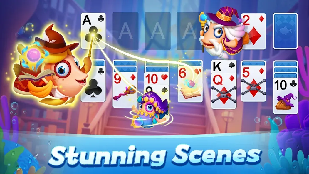 Взлом Solitaire 3D Fish  [МОД Все открыто] — стабильная версия apk на Андроид screen 3