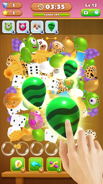 Скачать взломанную Match Triple Balloon (Матч Тройной Шарик)  [МОД Unlocked] — последняя версия apk на Андроид screen 2