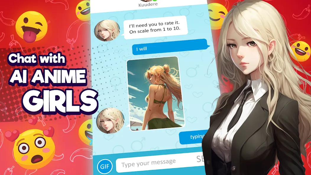 Взлом Anime Girlfriend — AI Chat (Аниме Грлфренд)  [МОД Unlimited Money] — последняя версия apk на Андроид screen 1