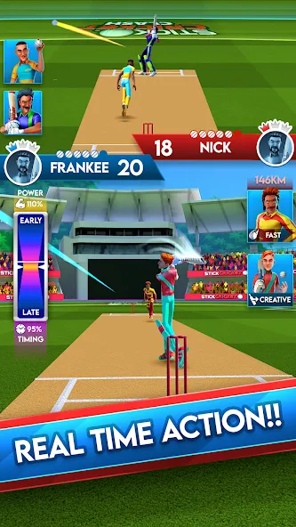 Взломанная Stick Cricket Clash (тик Крикет Клаш)  [МОД Бесконечные деньги] — стабильная версия apk на Андроид screen 1