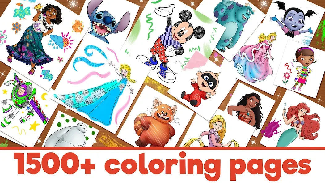 Взломанная Disney Coloring World (Дисней)  [МОД Unlimited Money] — стабильная версия apk на Андроид screen 1