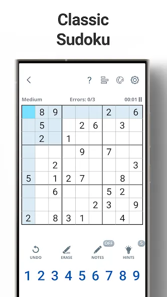 Скачать взломанную Sudoku Levels: Daily Puzzles  [МОД Mega Pack] — стабильная версия apk на Андроид screen 1