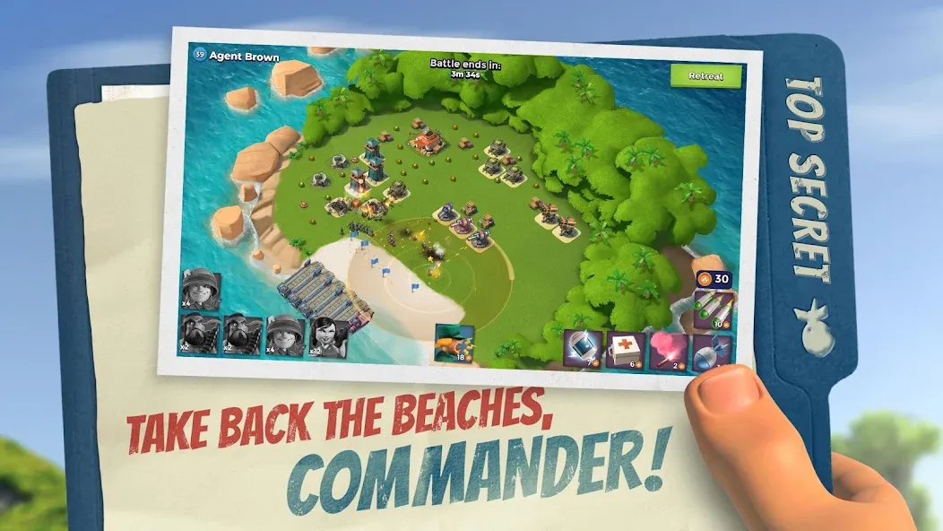 Скачать взломанную Boom Beach (Бум Бич)  [МОД Бесконечные монеты] — последняя версия apk на Андроид screen 1