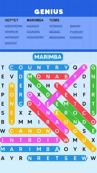 Скачать взломанную Word Search Puzzle Challenge (Уордсрч Пазл Челлендж)  [МОД Menu] — стабильная версия apk на Андроид screen 3