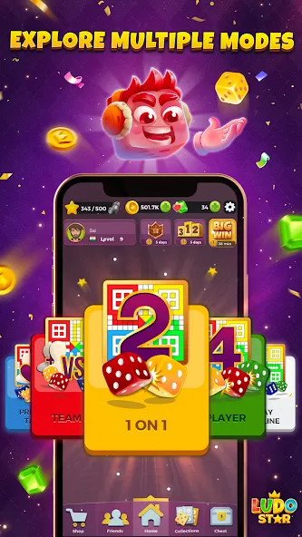 Скачать взлом Ludo STAR: Online Dice Game (Лудо СТАР)  [МОД Mega Pack] — полная версия apk на Андроид screen 5