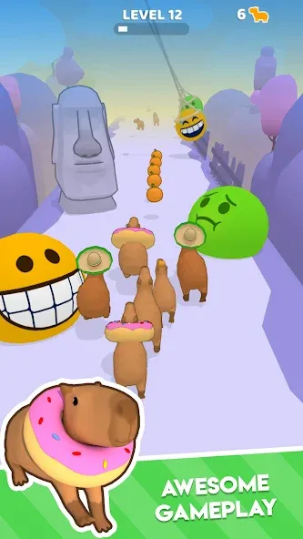 Взломанная Capybara Rush (Капибара Раш)  [МОД Mega Pack] — полная версия apk на Андроид screen 2