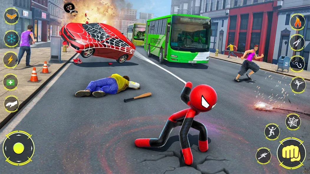 Взлом StickMan Rope Hero Spider Game (Стикмен Роуп Хиро Спайдер Гейм)  [МОД Много монет] — полная версия apk на Андроид screen 3